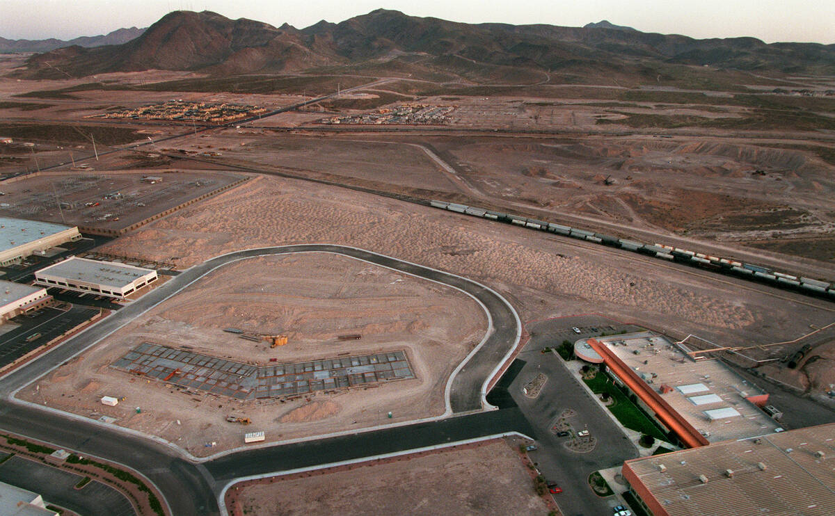 The former PEPCON site near Black Mountain, pictured on April 30, 1998. (Las Vegas Review-Journal)