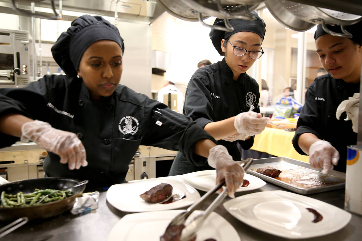 Culinary Arts students, from left, Rim Ghebremeskel, Yen Binh Tran and Idaliah Butler of Southw ...