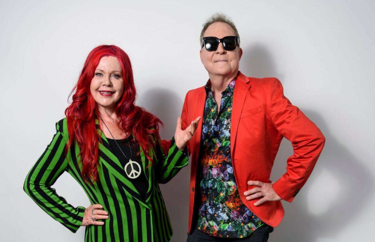 Kate Pierson, left, and Fred Schneider, of The B-52s, pose for a portrait in New York in June 2 ...