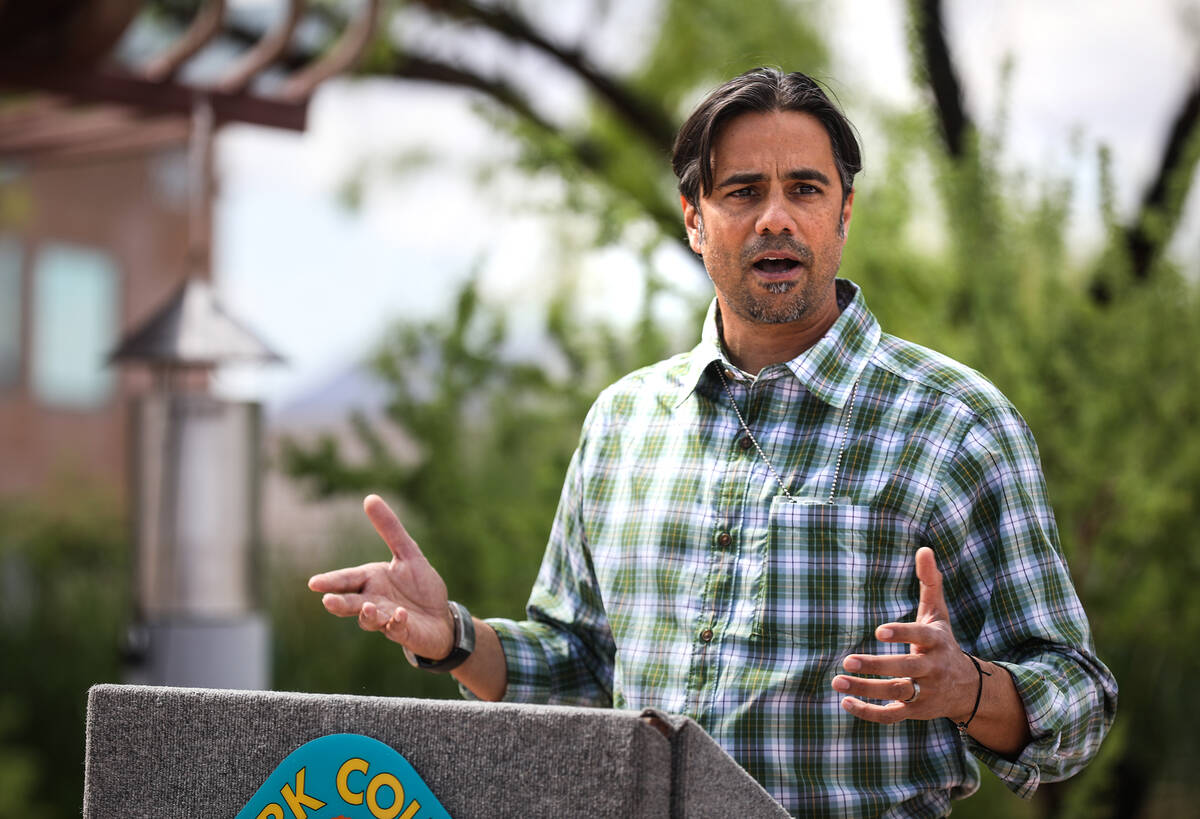 Vivek Raman, environmental health supervisor for the Southern Nevada Health District, addresses ...