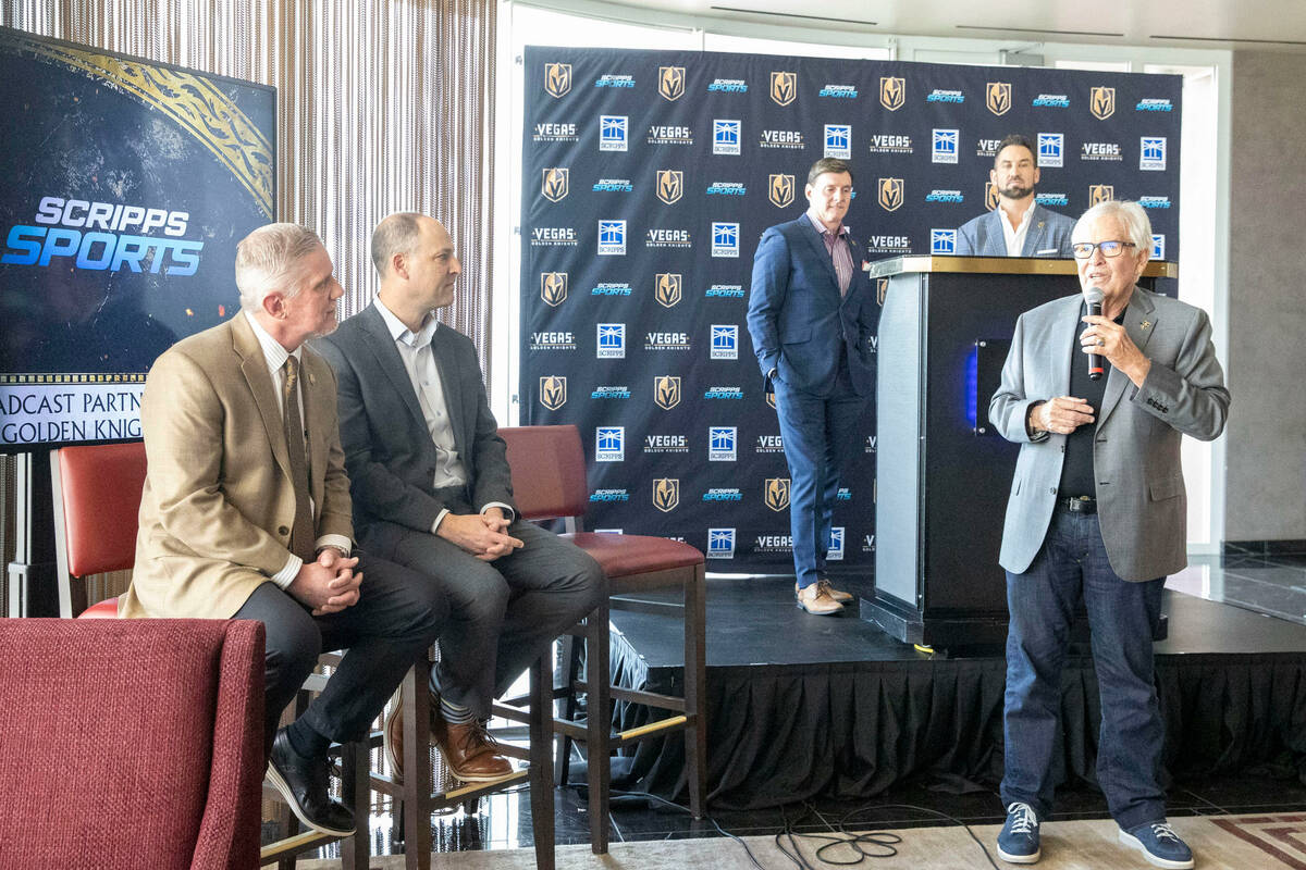 Vegas Golden Knights owner Bill Foley speaks during a news conference at Circa resort-casino wi ...