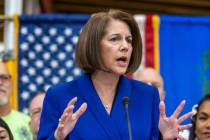 Sen. Catherine Cortez Masto, speaks in November 2022 in Las Vegas. (Las Vegas Review-Journal)