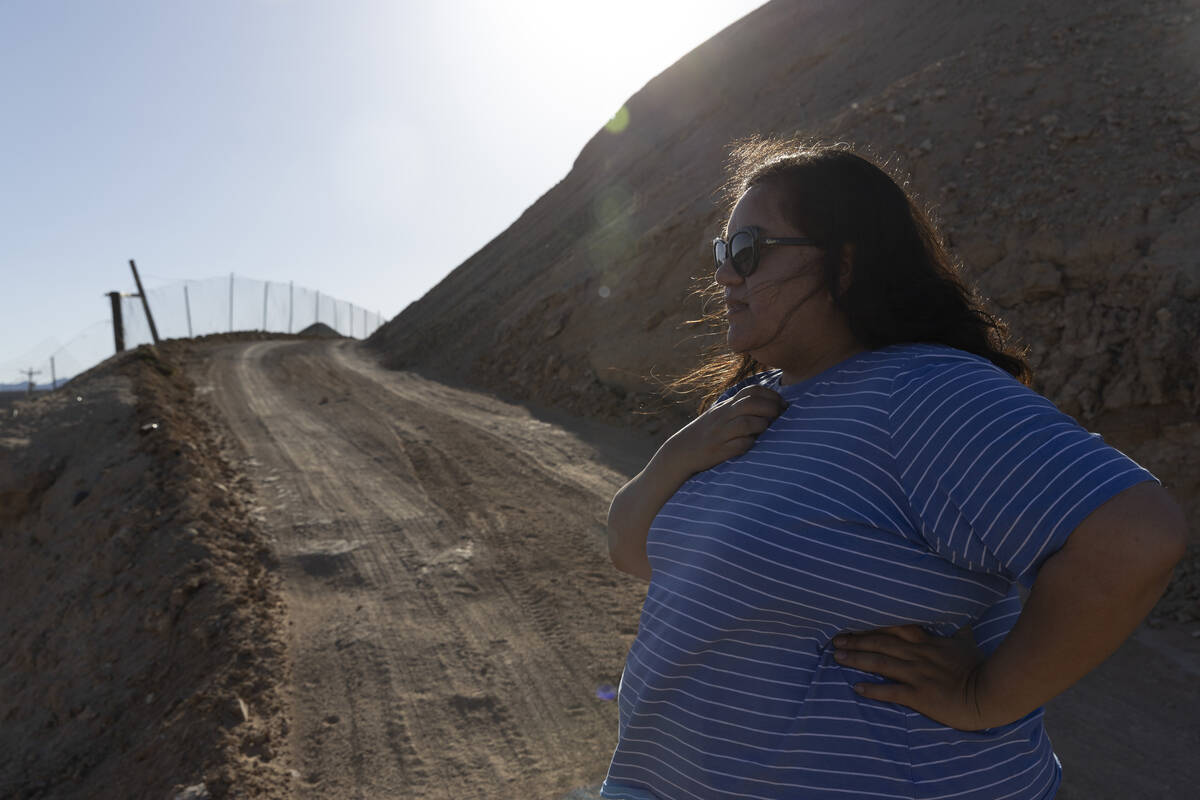 Delfina Anchondo overlooks her family’s property in Lytle Ranch on Tuesday, April 25, 20 ...