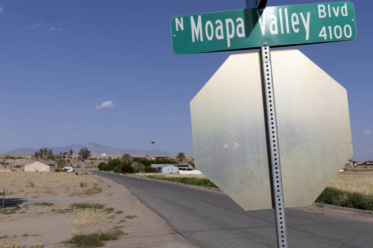 Some roads are paved in Logandale on Wednesday, May 10, 2023, in Moapa Valley. Neighboring comm ...