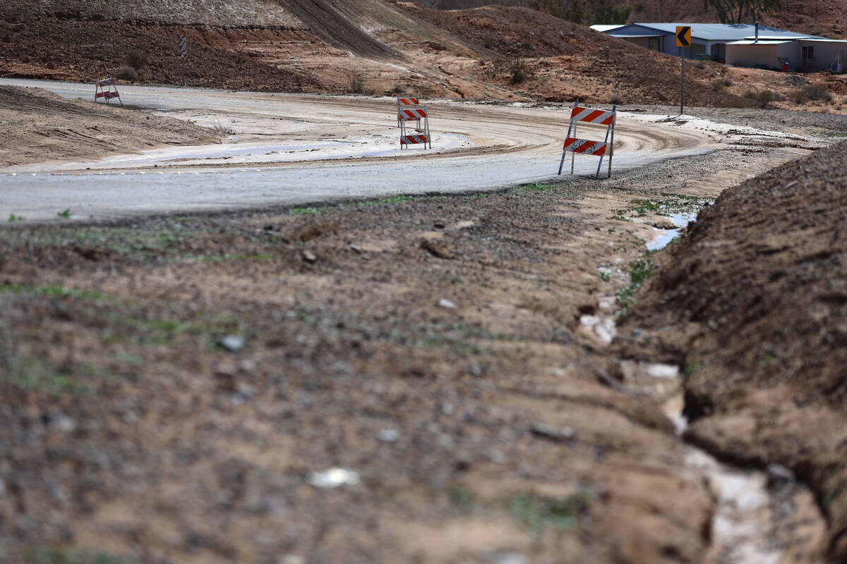 The Lytle Ranch neighborhood in Moapa is seen on March 16, 2023. Heavy rains flooded the area t ...