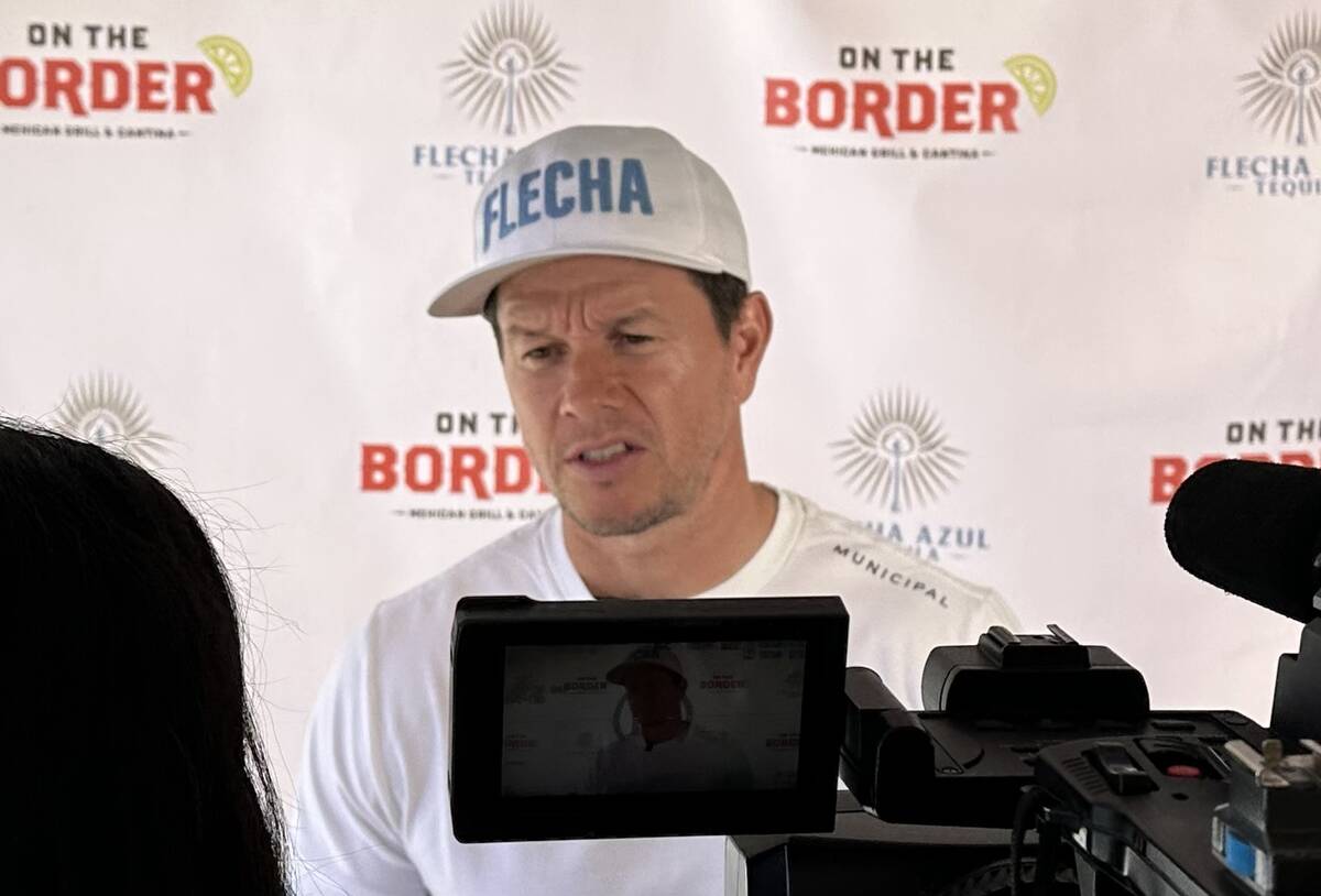 Mark Wahlberg meets the press during an appearance at On The Border Mexican Grille & Cantina in ...