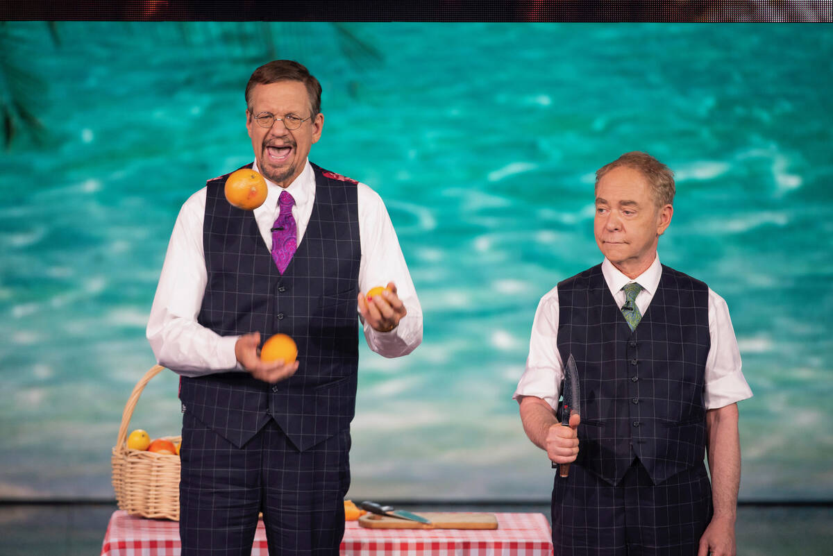 Rio's stars Penn Jillette (left) and Teller are heading up Caesars Entertainment's pop-up vacci ...