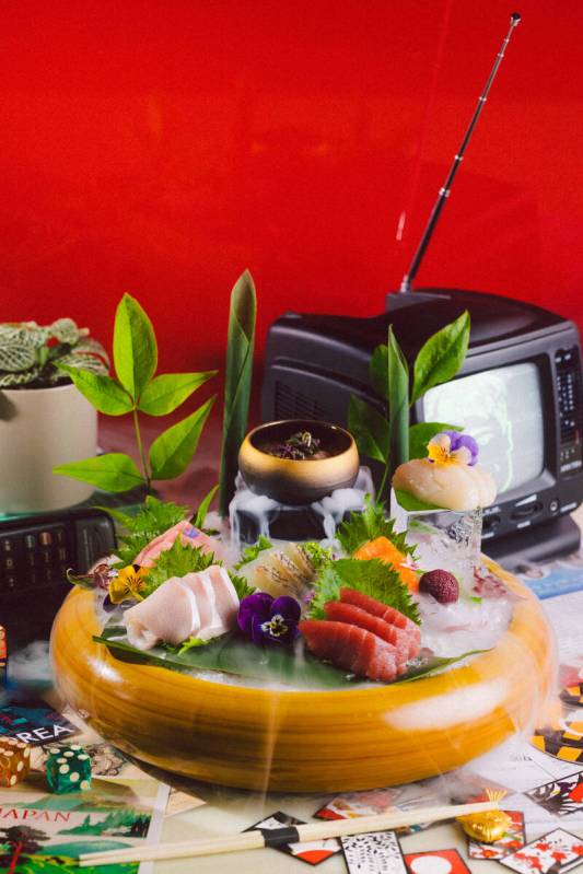 A premium sashimi platter from Min's Test Kitchen, a pop-up from chef Min Kim running through l ...