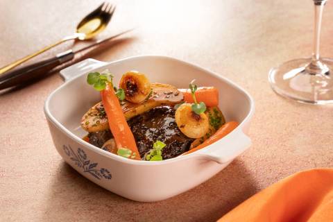 Wagyu beef pot roast from Retro by Voltaggio, the one-year culinary residency in Mandalay Bay i ...