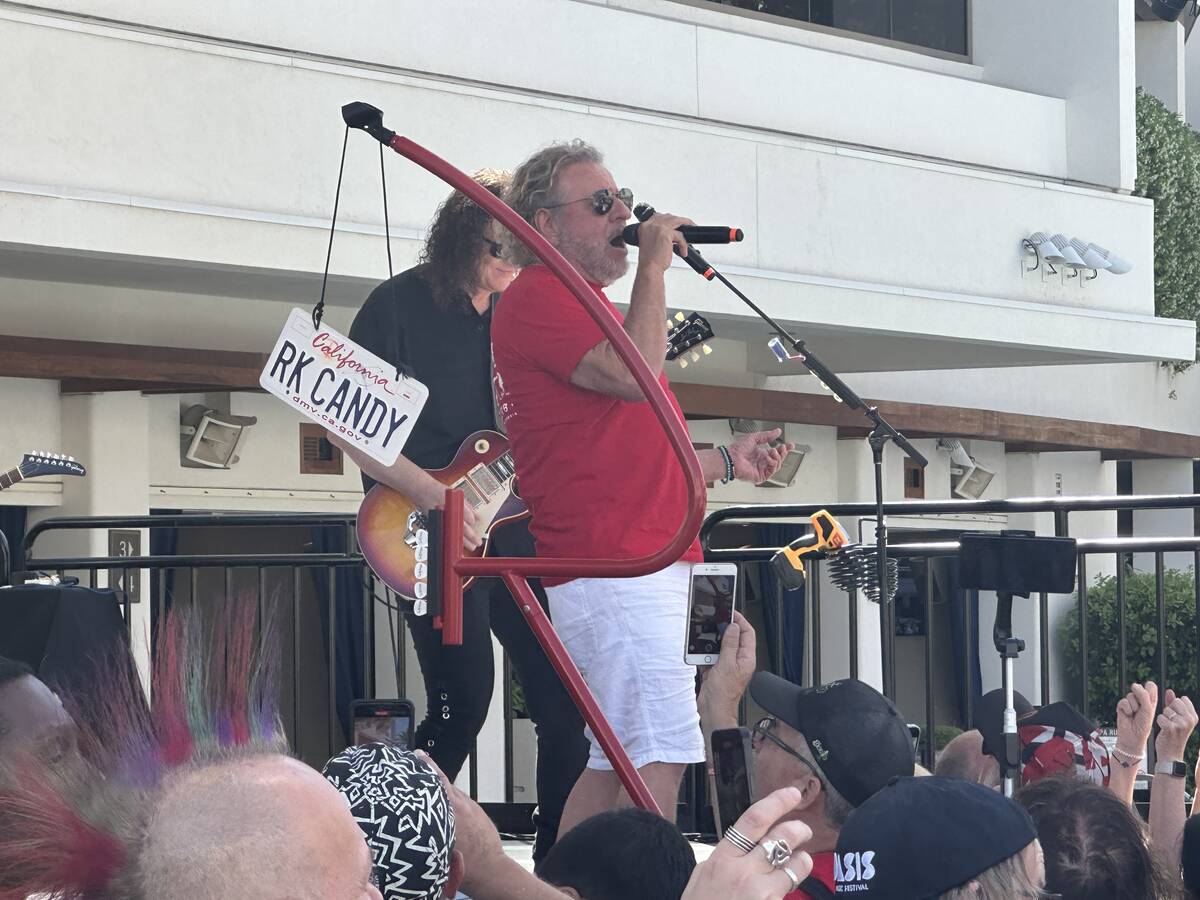 Sammy Hagar is shown at SOAK Pool at the Palms during a pop-up show with tribute band Three Loc ...