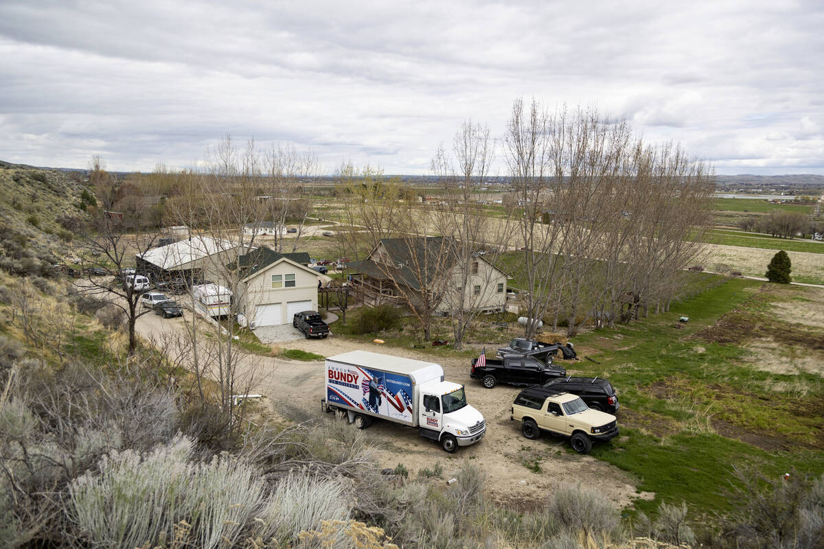 Supporters gather on the property of former Idaho gubernatorial candidate and far-right activis ...