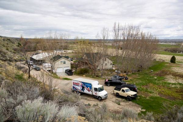 Supporters gather on the property of former Idaho gubernatorial candidate and far-right activis ...