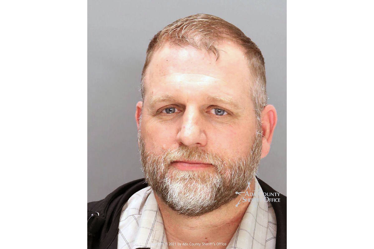 This undated booking file photo provided by the Ada County Sheriff's Office shows Ammon Bundy, ...