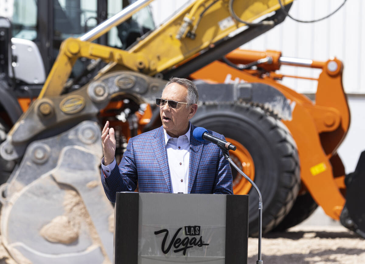 Clark County Commissioner Jim Gibson speaks during a ceremonial groundbreaking for a $600 milli ...
