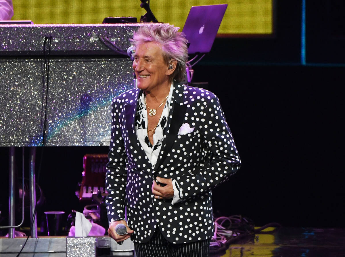 Rod Stewart at Caesars Palace Colosseum on Sept. 30, 2019. (Denise Truscello)