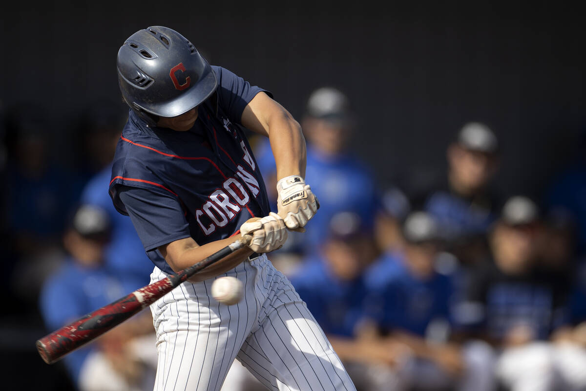 Coronado’s Noah Wong bats against Basic during a high school Class 5A Southern Region pl ...
