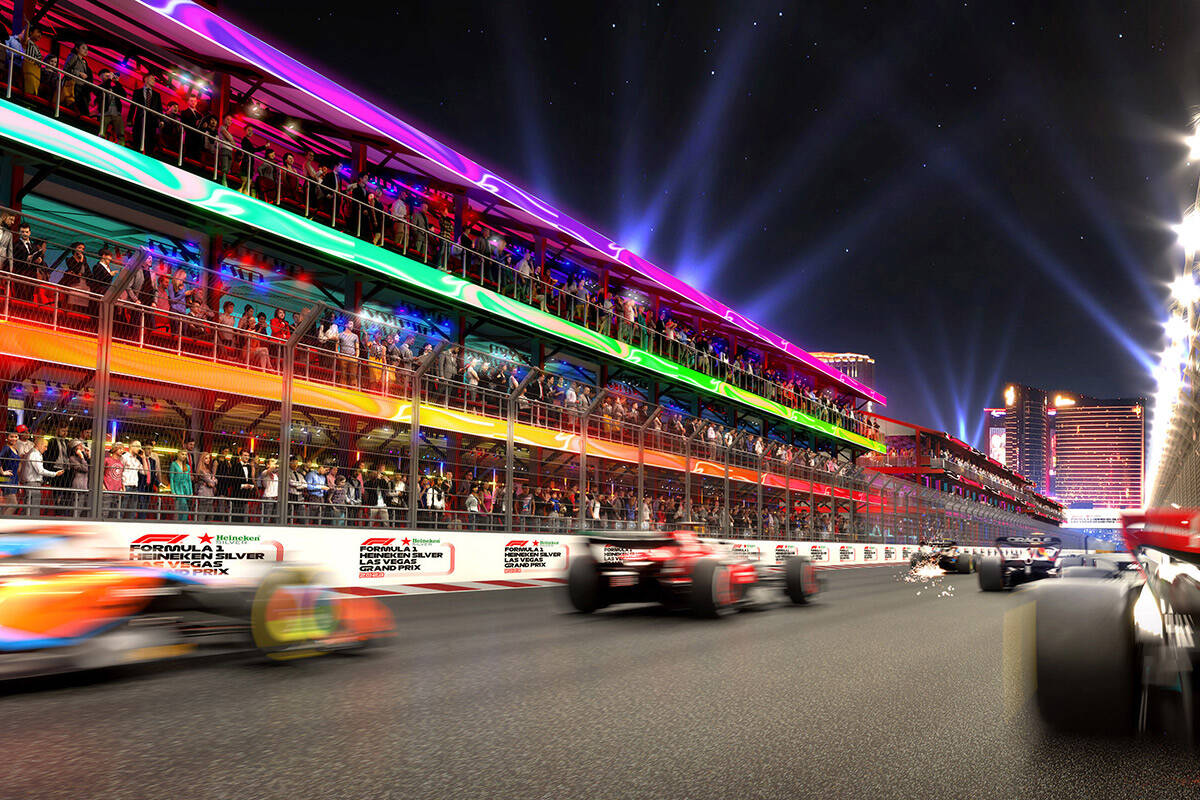 An artist rendering of what the Koval hospitality zone will look like for the Formula One Las V ...