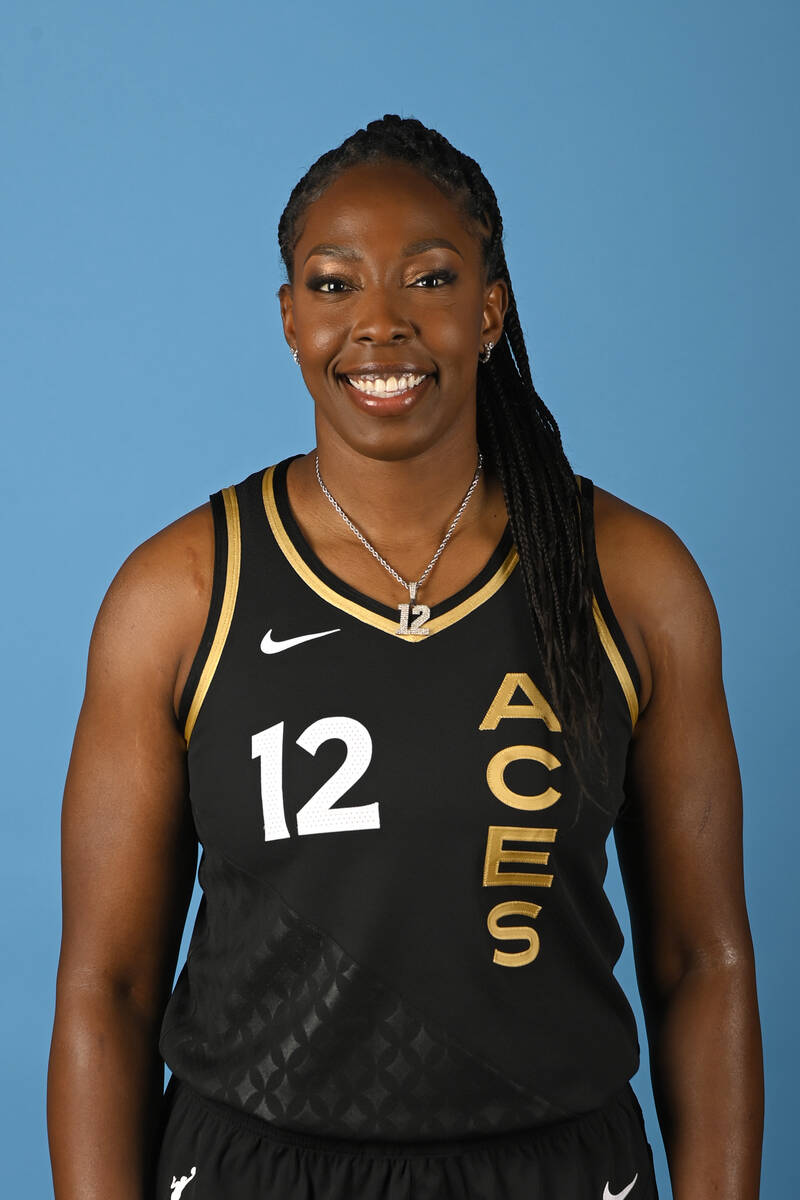 LAS VEGAS - MAY 02: Chelsea Gray #12 of the Las Vegas Aces poses for a head shot during media ...