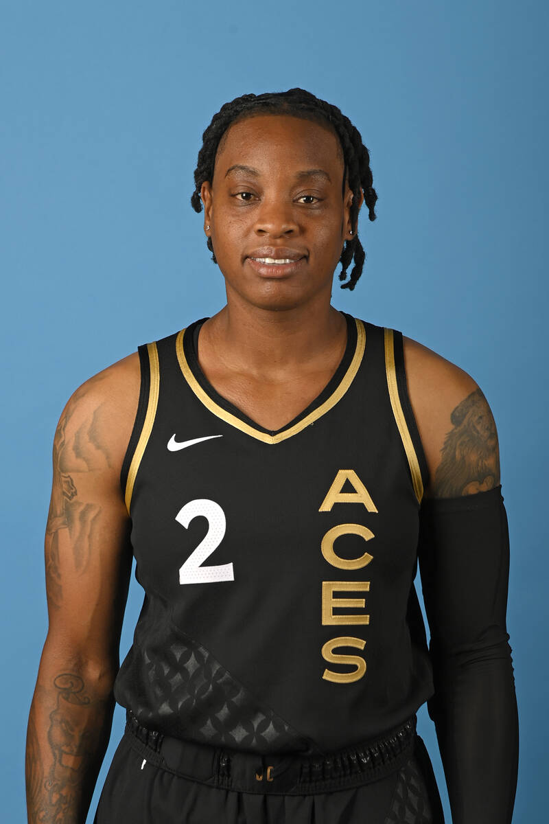 LAS VEGAS - MAY 02: Riquna Williams #2 of the Las Vegas Aces poses for a head shot during medi ...