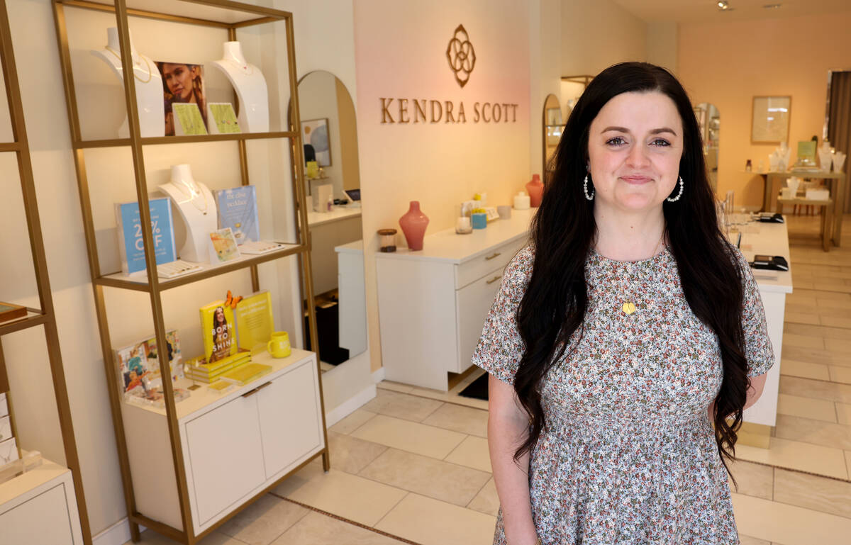 Kendra Scott store manager Gillian Williams at the Downtown Summerlin retail outlet in Las Vega ...