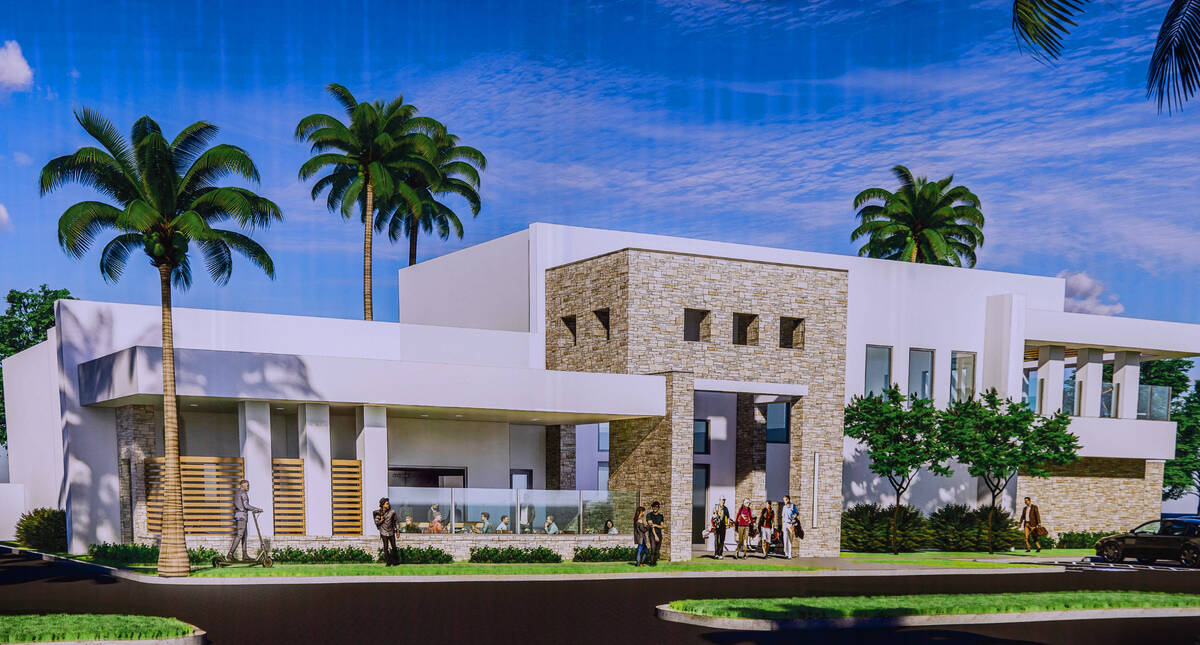 A rendering for Chip Shots, a private club featuring state-of-the-art indoor golf simulators wi ...