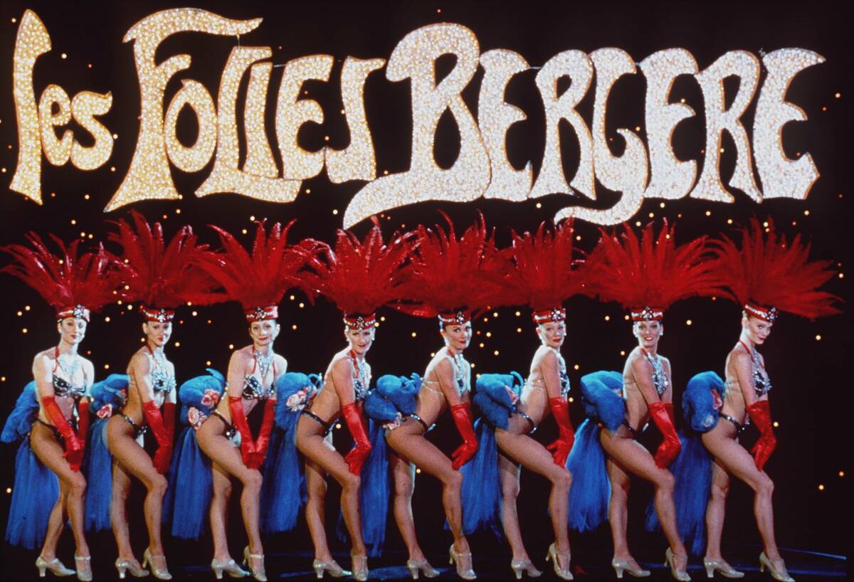Performers in the Folies Bergere show at the Tropicana hotel-casino are seen in this undated ph ...