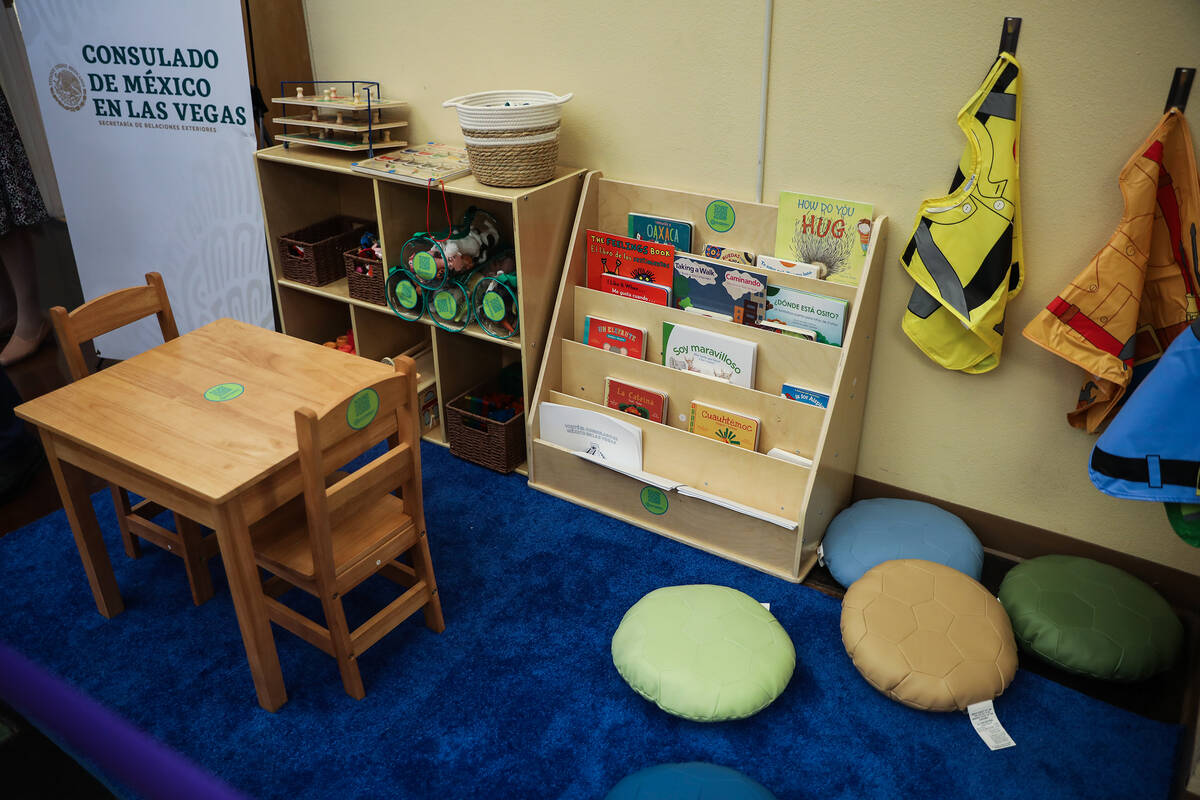 The newly donated children’s area at the Consulate of Mexico in Las Vegas, Wednesday, Ma ...