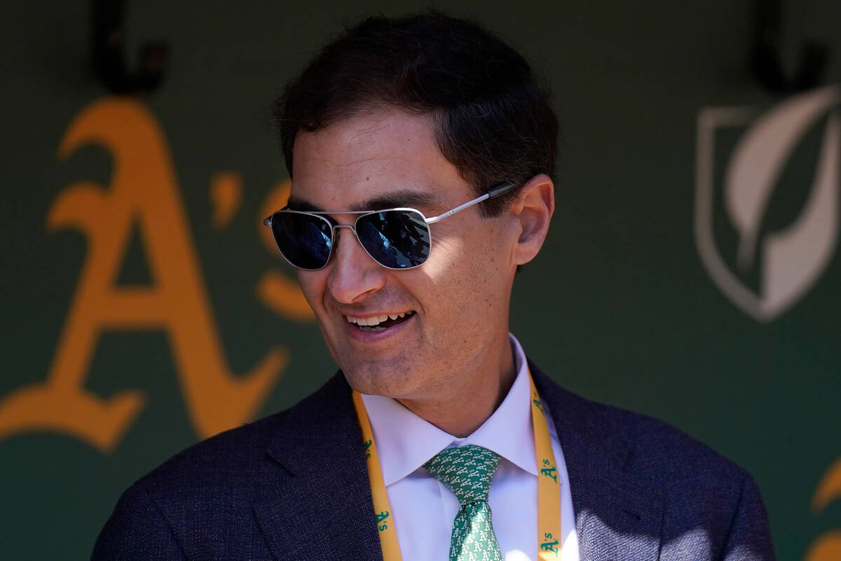 Oakland Athletics President Dave Kaval before a baseball game between the Athletics and the New ...
