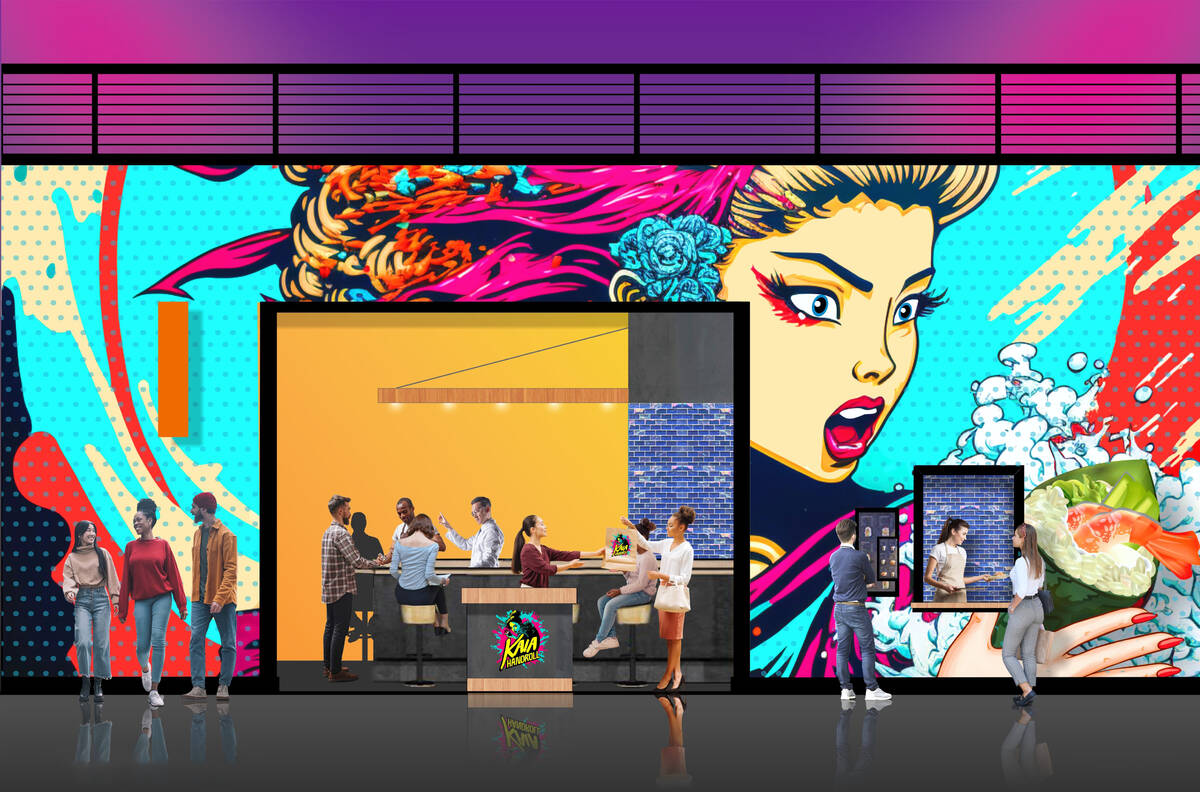 A rendering of the exterior of Kaia Handroll, a modern sushi restaurant set to open in spring 2 ...