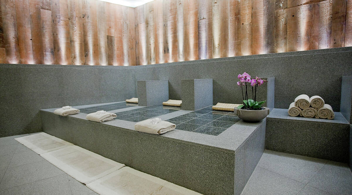 Aria Spa & Salon's Ganbanyoku Japanese stone beds can soothe muscles and increase circulati ...