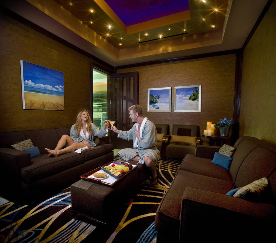 At Spa Costa del Sur at the South Point, Mom and Dad can be pampered together in one of four co ...