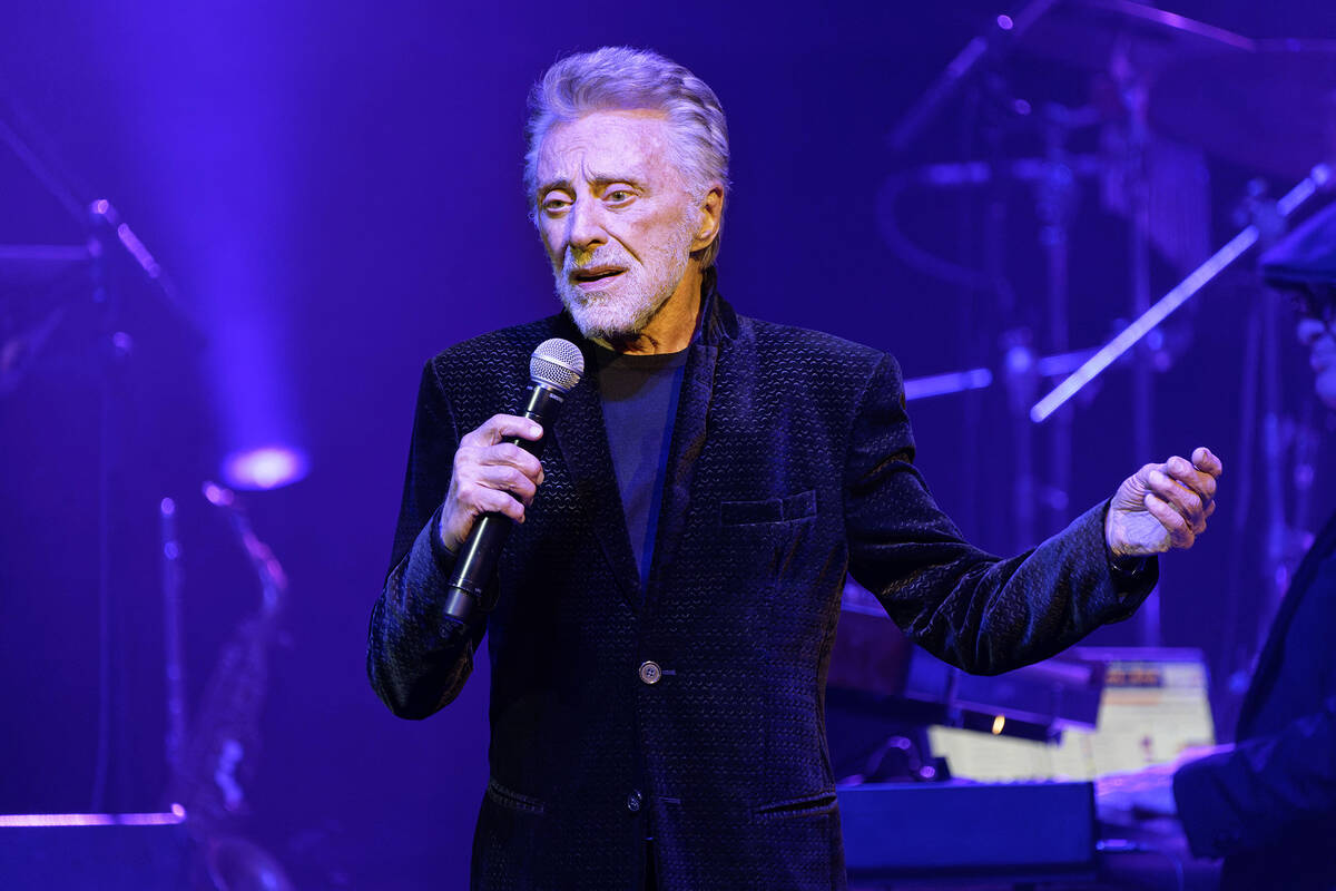 Frankie Valli performs on Saturday, May 6, 2023, at the Rosemont Theatre in Rosemont, Ill. (Pho ...