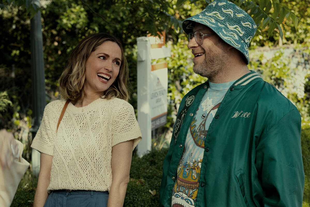 Rose Byrne and Seth Rogen in "Platonic," premiering May 24, 2023, on Apple TV+. (Paul ...