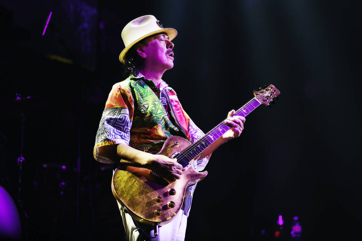 Carlos Santana is shown playing House of Blues at Mandalay Bay on May 18, 2022. (Denise Truscello)