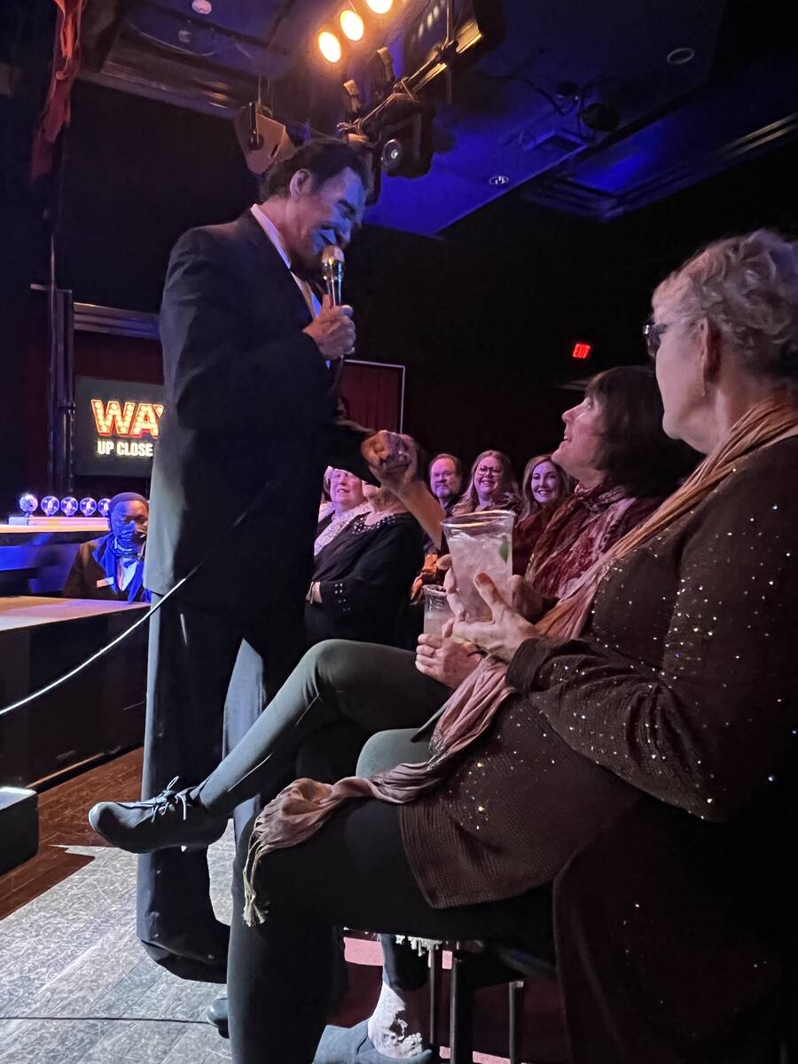 Wayne Newton greets an audience member at the Flamingo on the Las Vegas Strip on Monday, Dec. 5 ...