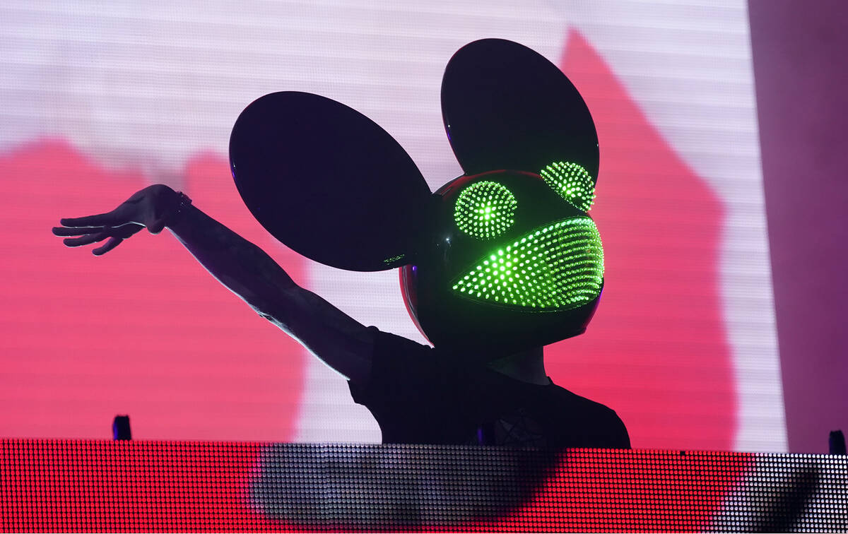Electronic music producer Deadmau5 performs at SoFi Stadium, Saturday, July 17, 2021, in Los An ...
