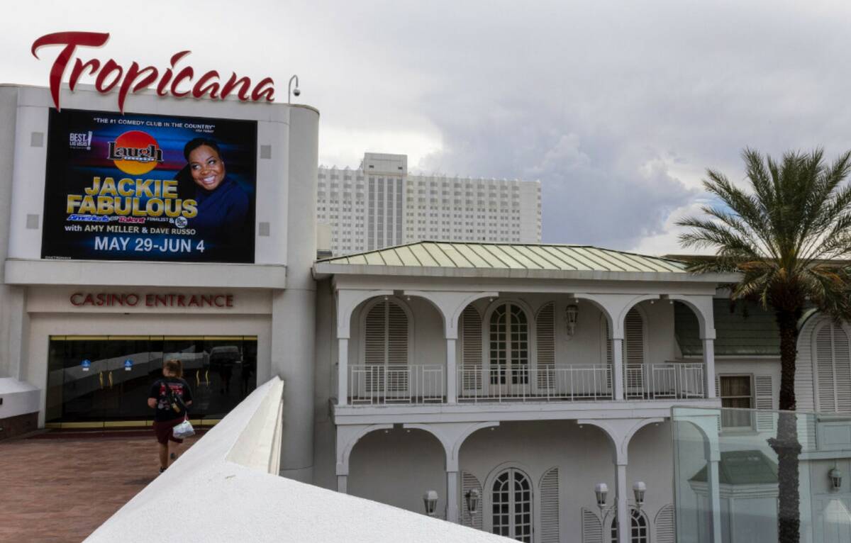The Tropicana hotel-casino site, seen on Tuesday, May 16, 2023, in Las Vegas. (Bizuayehu Tesfay ...