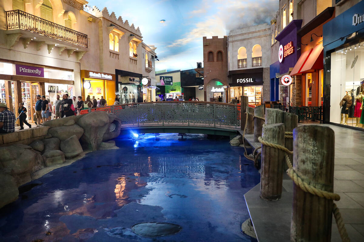 The pond for the water show at the Miracle Mile Shops at Planet Hollywood in Las Vegas, Tuesday ...