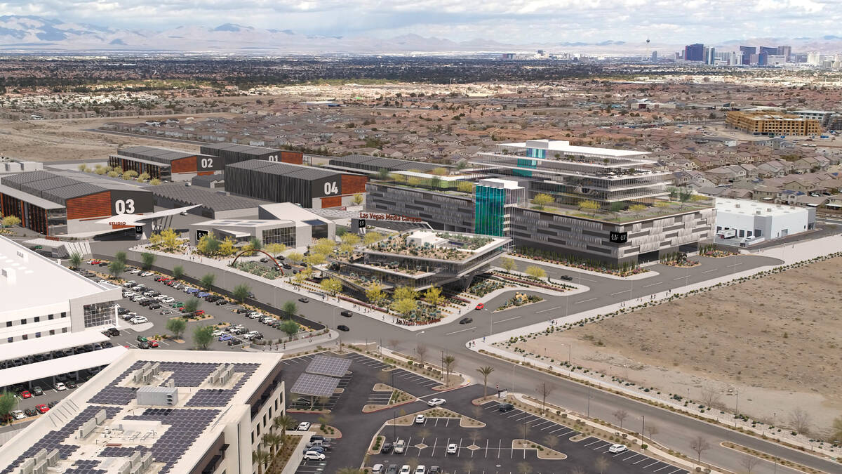 An aerial rendition of the proposed Las Vegas Media Campus Project, set to be located on the Un ...