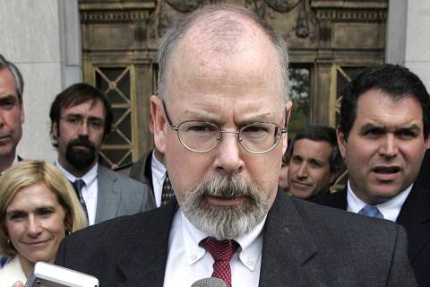 FILE - In this April 25, 2006, file photo, U.S. Attorney John Durham speaks to reporters on the ...