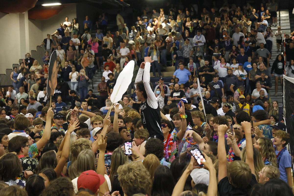 Shadow Ridge’s players and their fans celebrate their victory against Palo Verde after t ...