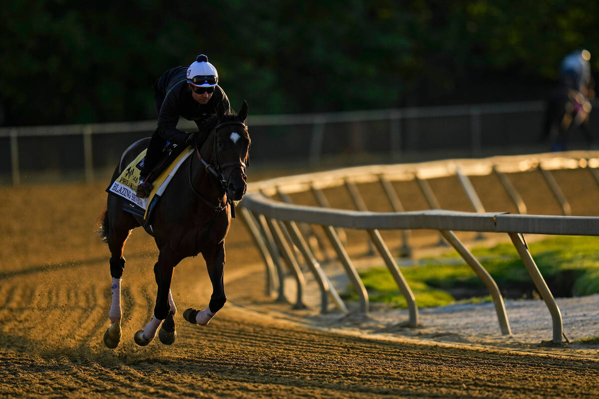 Preakness Stakes entrant Blazing Sevens works out ahead of the 148th running of the Preakness S ...