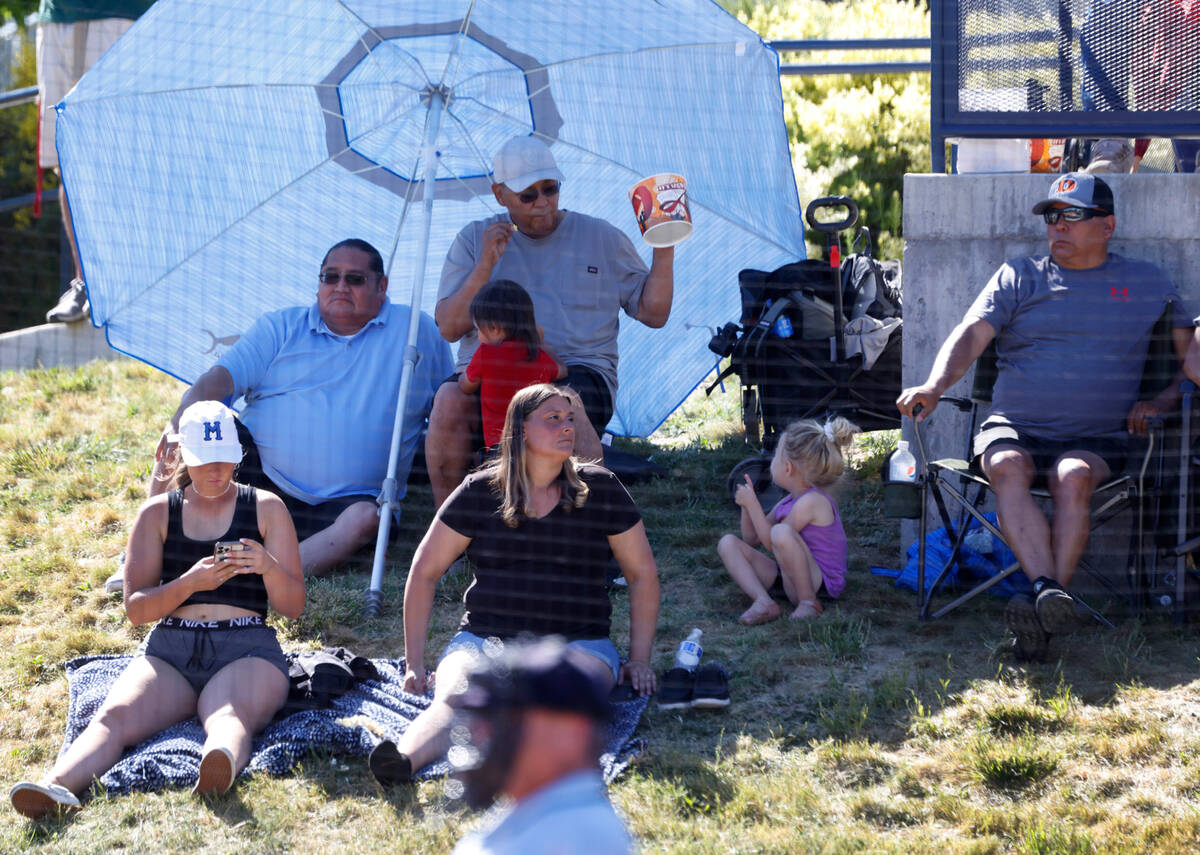 Fans watch Class 5A softball state tournament opening round game between Palo Verde High and Do ...
