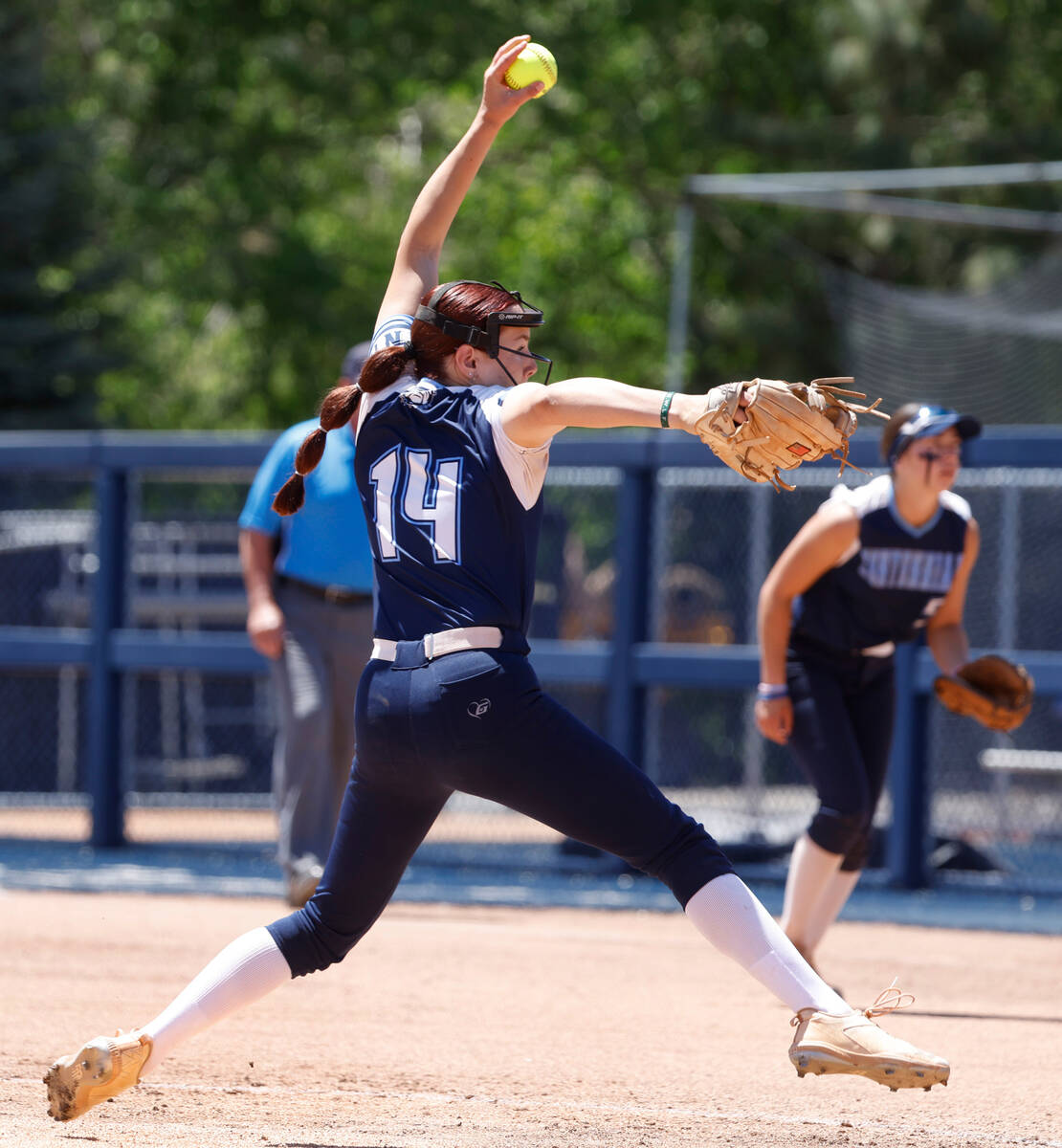 Centennial High's Lily Fournier delivers a pitch against Palo Verde High during Class 5A state ...