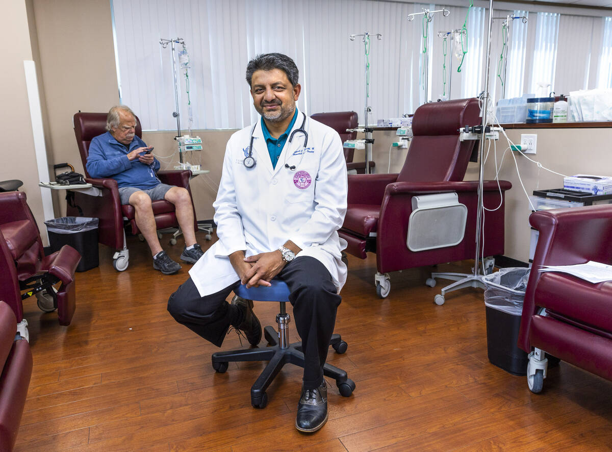 Dr. Rupesh Parikh in the chemo treatment room at the Comprehensive Cancer Centers on Thursday, ...