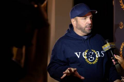 Garth Brooks speaks during a news conference ahead of his "Garth Brooks/PLUS ONE" res ...
