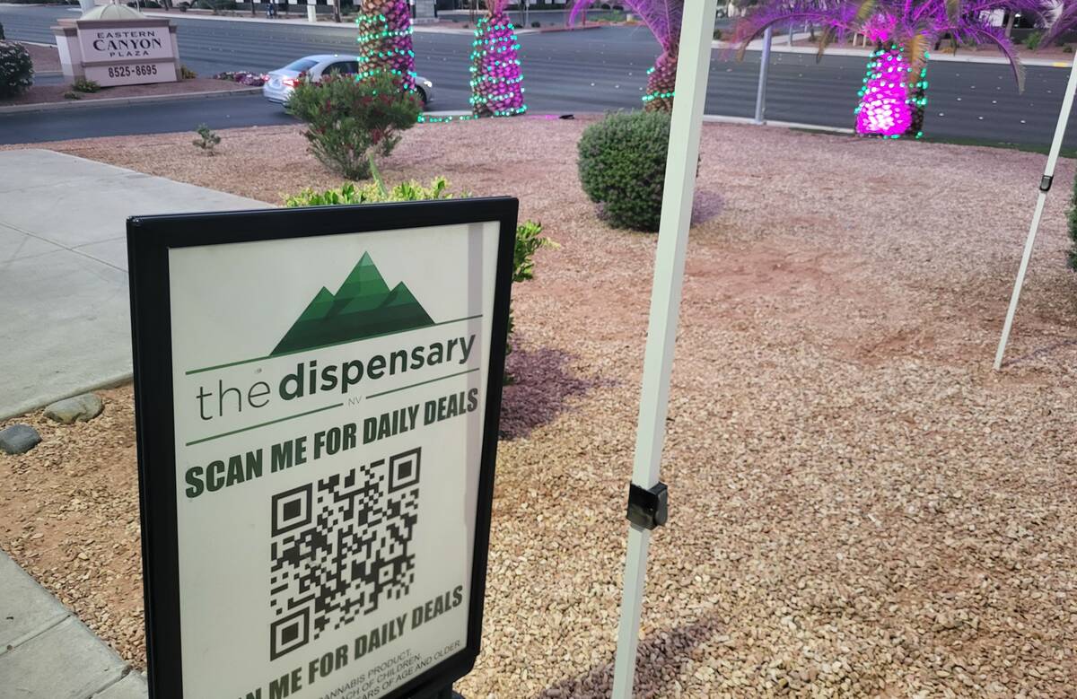The sign outside of The Dispensary's Eastern Avenue location. (Mark Credico/Las Vegas Review-Jo ...
