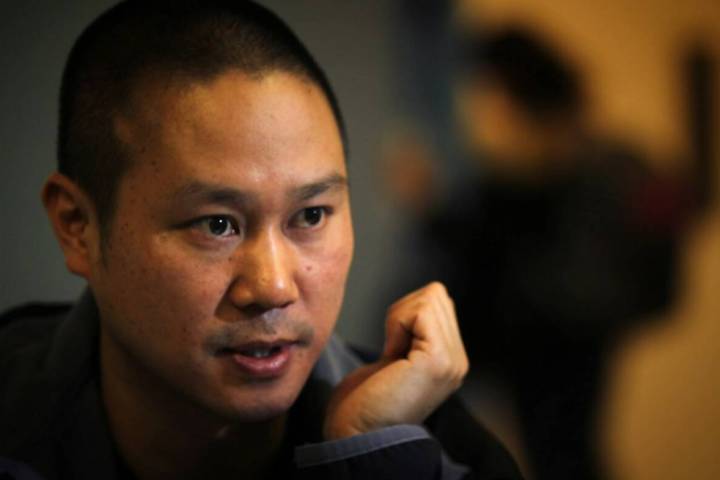 Tony Hsieh speaks during an interview at The Beat Coffehouse in Las Vegas in 2012. (Las Vegas R ...