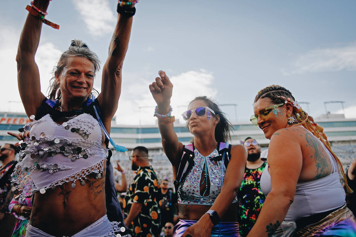 Festival attendees dance during the first day of Electric Daisy Carnival at Las Vegas Motor Spe ...
