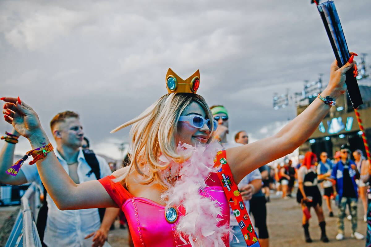 A festival attendee dances during the first day of Electric Daisy Carnival at Las Vegas Motor S ...